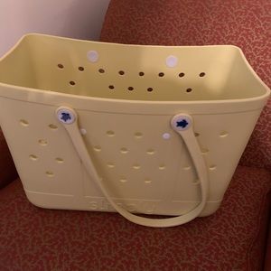 Soft Yellow Perforated Tote Bag by
